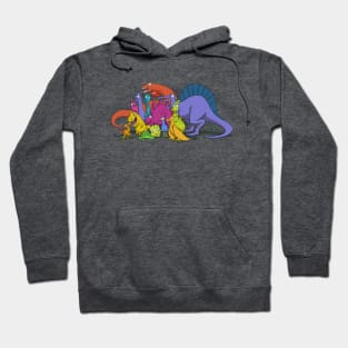 Dinosaurs are all friends and a chicken Hoodie